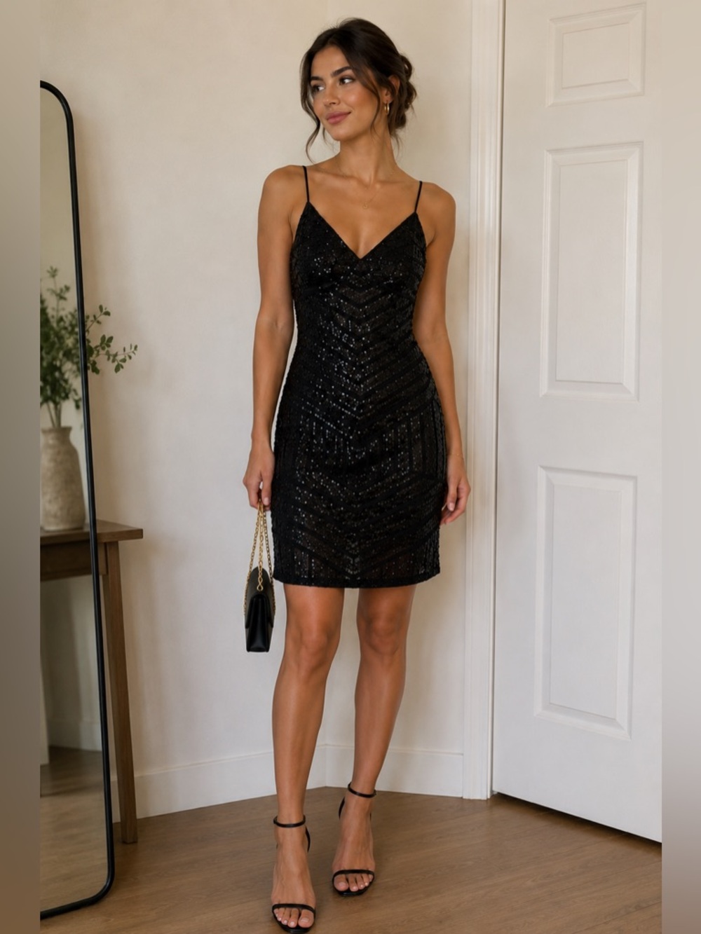 Gorgeous Express black cocktail sequin dress size 10.